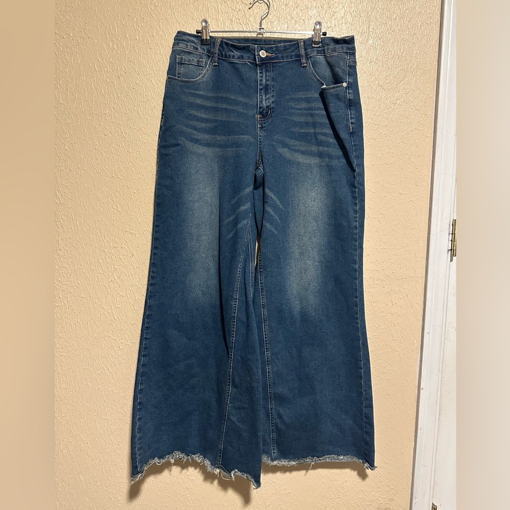 Super Wide Plus Size Jeans Stretchy Frayed hem Size‎ XXL